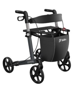 Leopard rollator i antracitgrå med 55 cm sædehøjde