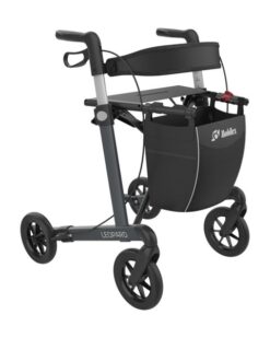 Leopard rollator i antracitgrå med 62 cm sædehøjde og SOFT hjul
