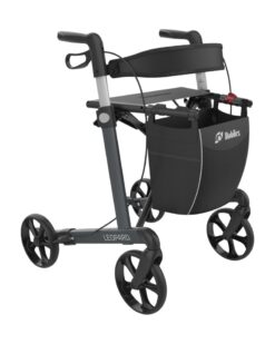 Leopard rollator i antracitgrå med 62 cm sædehøjde