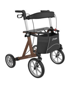 Lion rollator fra Mobilex i brunmetal med 53 cm sædehøjde