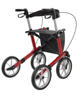 Panda Comfort rollator fra Mobilex i rød set bagfra