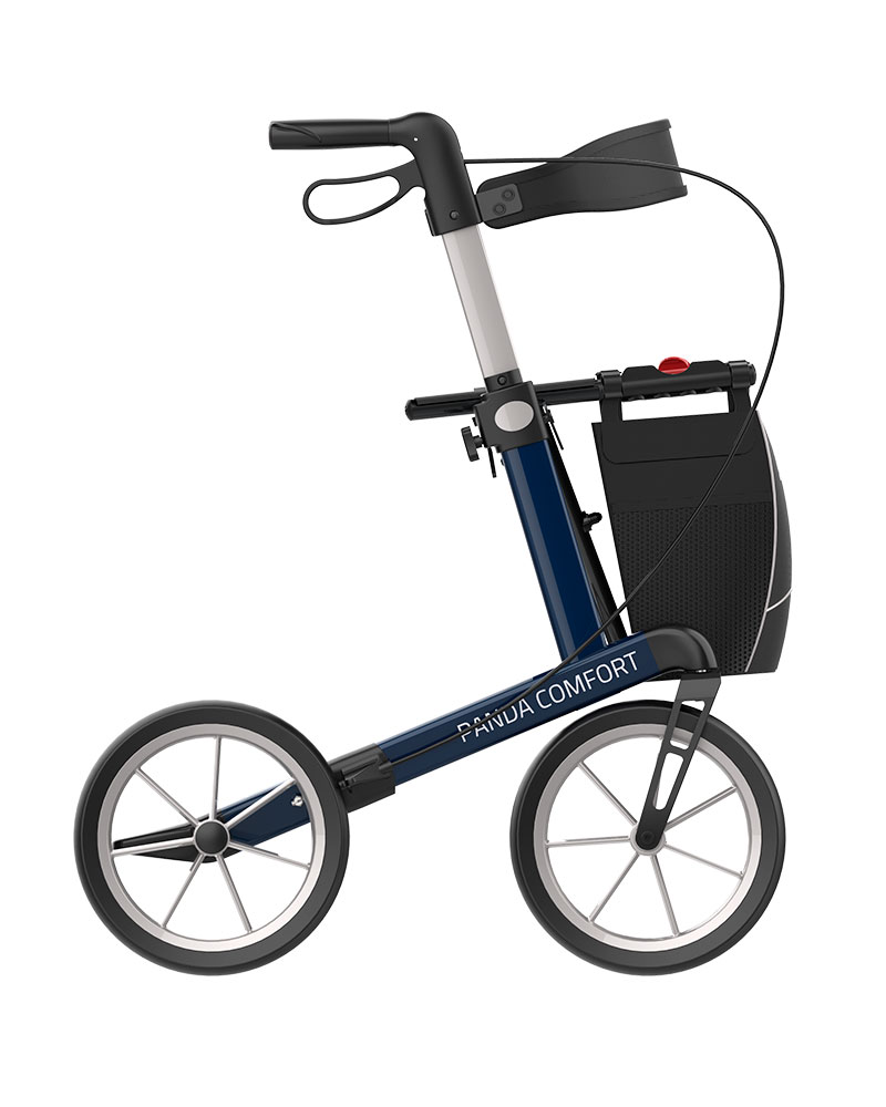 Panda Comfort rollator fra Mobilex i mørkeblå set fra siden